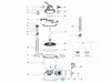 Exploded view diagram of a pool filter system with numbered parts. Produktbild-Vorschau
