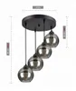 LUXOLAR Pendelleuchte 4-flammig E27 Schwarz Glasschirme Produktbild-Vorschau 2