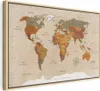 Italienischer Leinwand Leinwandbild - World Map: Beige Chic Produktbild-Vorschau 1