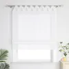 A white Roman blind with a decorative header is shown hanging on a window. Produktbild-Vorschau