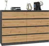 Kommode, Sideboard mit 8 Schubladen (138cm x 40cm x 97cm) Produktbild-Vorschau 2