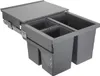 A gray pull-out waste bin system with multiple compartments. Produktbild-Vorschau