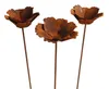 3er Set Rost Gartenstecker Mohn offen Metall Gartendeko Produktbild-Vorschau 1