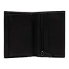 An open black leather wallet showing card slots and a zippered compartment. Anteprima dell’immagine prodotto