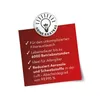 A red square with bullet points and a lightbulb icon with text. Produktbild-Vorschau
