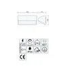 Technical drawing and icons for a wall lamp. Náhľad obrázku produktu