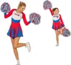 Pom-pom girl rouge et bleu - Costume de carnaval pour Voir les images du produit 2