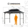 Zedernholz Grillpavillon Zupo - 360cm x 240cm, anthrazit Produktbild-Vorschau 3