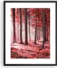 Gerahmtes Poster - Schwarzer Rahmen - Wald Rot Bäume - Produktbild-Vorschau 1