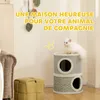 PawHut Tonneau à gratter pour chat arbre à chat sisal Voir les images du produit 3