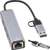 rozbočovač 4 v 1 Type-C/A na USB 3.0 / LAN RJ45 Fast Náhľad obrázku produktu 1