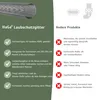 A marketing image detailing the features of a gutter guard product, with a comparison to other products. Produktbild-Vorschau