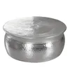 Table basse ronde FineBuy Design, 75 cm, en métal argenté ; Voir les images du produit 6