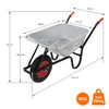 Taczka ECD Germany, 100 l, korpus ze stali ocynkowanej – Podgląd zdjęcia produktu 6