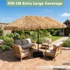COSTWAY Dubbele parasol met zonne-LED, 450x260cm, PE Productafbeelding-voorbeeld 4
