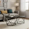 Relaxdays Couchtisch, 2er Set, Holzoptik & Metall, Produktbild-Vorschau 3