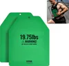 A collage showing two green weight plates and a man wearing a weight vest with a plate inside. Náhľad obrázku produktu