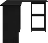 A black corner desk with shelves on a white background. Anteprima dell’immagine prodotto