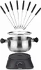 A disassembled fondue set is displayed against a white background. Produktbild-Vorschau