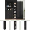 The Living Store Highboard Schwarz 45x41x185 cm Produktbild-Vorschau 1