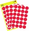 Sheets of red circular stickers on a yellow backing sheet. Anteprima dell’immagine prodotto