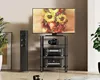 Hifi stojan ze skla a hliníku, regál na gramofony s výškově Náhled obrázku produktu 2