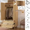 Kleiderschrank mit Rattan-Design 80x50x180cm aus MDF in Produktbild-Vorschau 4