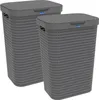 Two grey laundry baskets with lids are shown side-by-side against a white background. Produktbild-Vorschau