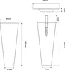 Technical drawings of furniture legs with dimensions. Podgląd zdjęcia produktu