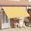 ručně stahovací markýza vidaXL 350 cm oranžová/bílá Náhled obrázku produktu 1