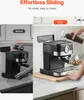 Comparison of an espresso machine before and after placement on a sliding board. Náhľad obrázku produktu