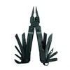 A black Leatherman Super Tool 300 multi-tool is displayed against a white background with various tools extended. Produktbild-Vorschau