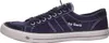 A side view of a navy blue sneaker. Voir les images du produit