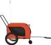 vidaXL Przyczepka rowerowa Psy Pomarańczowo-czarna tkanina Podgląd zdjęcia produktu 5