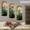 GKA 3 Stück 3D Wandtattoo Blumen A4 Trockenblumen LED-Licht Produktbild-Vorschau 2