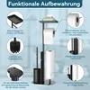 Edelstahl Klopapierhalter Stehend mit Klobürste - mit WC Produktbild-Vorschau 3