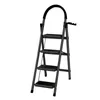A black step stool with four steps and a handrail against a white background. Voir les images du produit