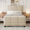 Letto imbottito Merax 90x190 cm con letto estraibile, Anteprima dell’immagine prodotto 2