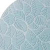 Runder Metall-Gartentisch Celia mit Blätter-Motiv Hellblau Produktbild-Vorschau 3