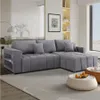 Ecksofa mit Schlaffunktion aus Chenille-Stoff 3-Sitzer - Produktbild-Vorschau 2