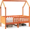 Kinderbett Hausbett Wachsbraun 80x160 cm Massivholz Kiefer Produktbild-Vorschau 2