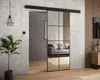 SQUARE Schiebetür mit Spiegel Türbreite 96 cm Dunkel Esche Produktbild-Vorschau 1