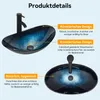 Puluomis umyvadlo skleněné umyvadlo na desku oválné Náhled obrázku produktu 9