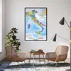 A living room scene with two chairs, a small table with a chessboard, and a large map of Italy on the wall. Náhľad obrázku produktu