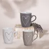 Schöne Kaffeetassen 6er Set einfarbig mit Herzen Produktbild-Vorschau 5