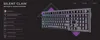 A marketing image for a gaming keyboard, showcasing its features and design. Produktbild-Vorschau
