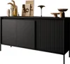 A black sideboard with decorative items on top, set against a white background. Produktbild-Vorschau