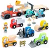 UMU® Holz Baufahrzeug Transporter Spielset 14 STK - Produktbild-Vorschau 1