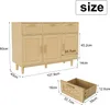 UnboxG Komoda z litego drewna dębowego 107,9 x 40 x 80 cm – Podgląd zdjęcia produktu 4