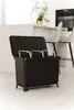 A black trash bin with three compartments and colored handles sits in a modern kitchen. Náhľad obrázku produktu
